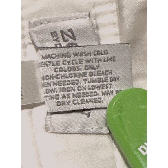 Chicos Zenergy White Cotton Capri Pants Drawstring Hem Side Zip Pockets Size 1 - Picture 8 of 12